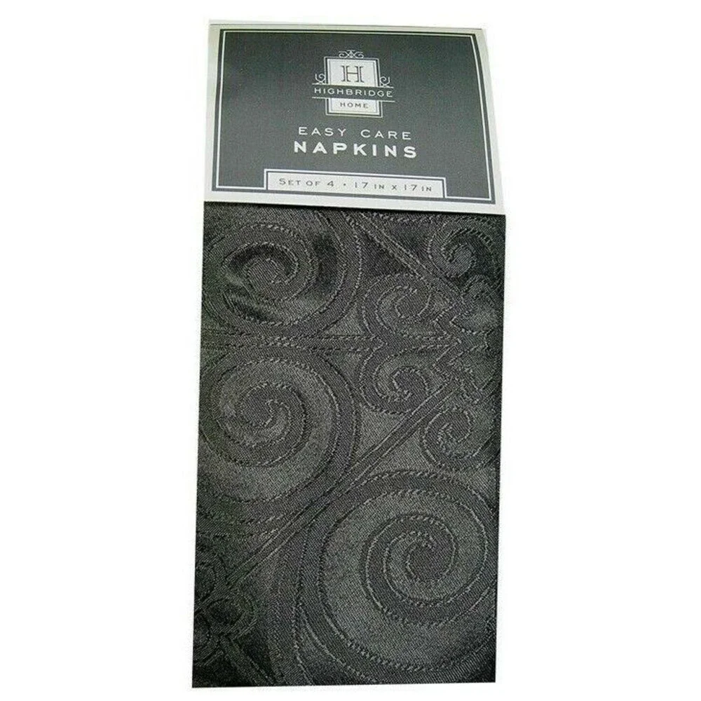 Halloween Napkins Set of 4 Party Goth Punk Black Easy Care 17x17 HighBridge Home